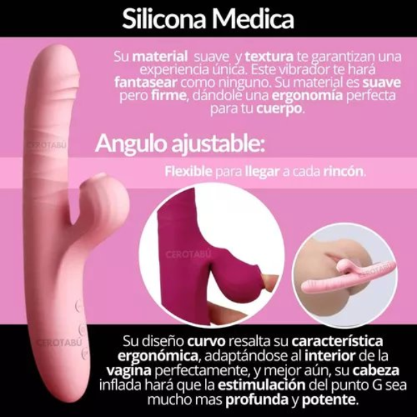 CONEJITO MULTIORGASMICO CON SUCCIONADOR DE CLITORIS VIBRATOR