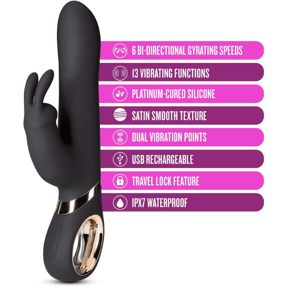 Vibrador de conejo giratorio reversible BLUSH
