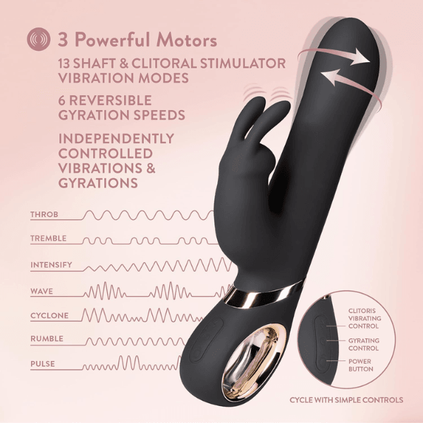 Vibrador de conejo giratorio reversible BLUSH