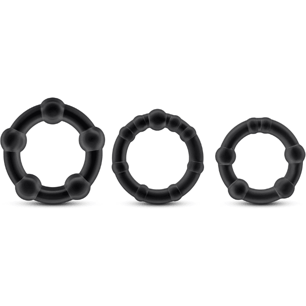Kit de anillos - STAY HARD BEADED COCKRINGS-BLACK - Mi tienda