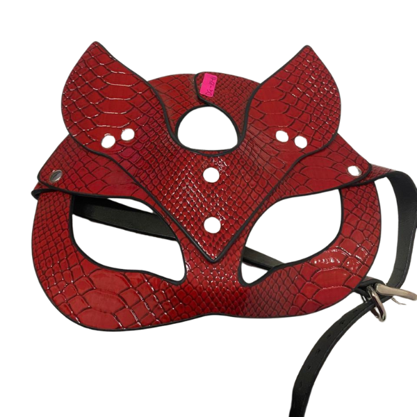 Mascara de gatito sexi rojo- vinipiel