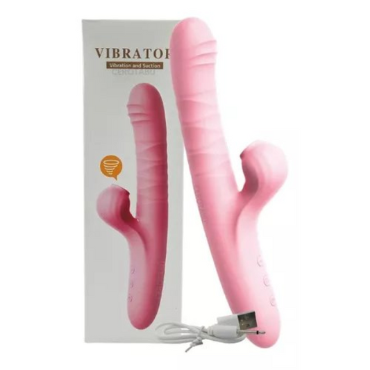 CONEJITO MULTIORGASMICO CON SUCCIONADOR DE CLITORIS VIBRATOR
