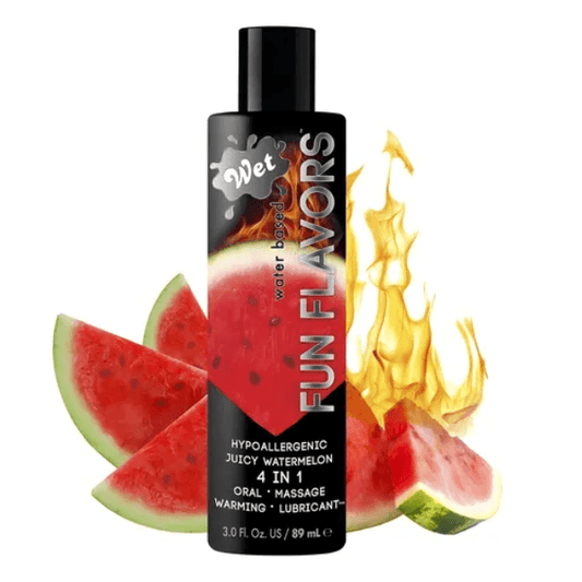 Lubricante Wet Fun Flavors 4 In 1 Sabor Sandía 3oz (89ml) - Mi tienda