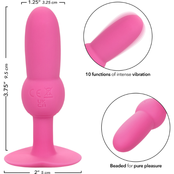 First Time Vibrating Beaded Probe Rechargeable - Plug anal vibrador