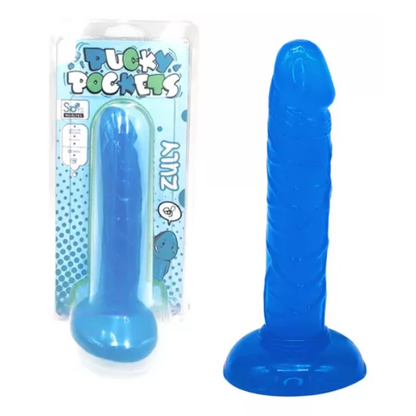 MINI DILDO SUAVE 5.5" - PUCKY POCKETS - ZULY - AZUL