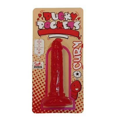 MINI DILDO SUAVE 4.25" - PUCKY POCKETS - CURY - ROJO