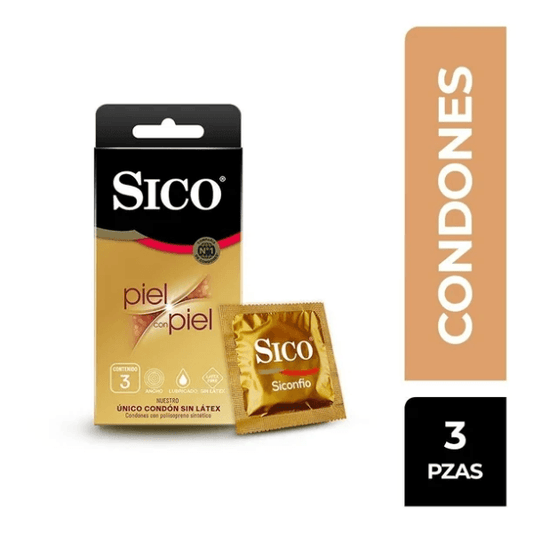 CONDON SIN LATEX PIEL CON PIEL SICO 3PZAS - Mi tienda