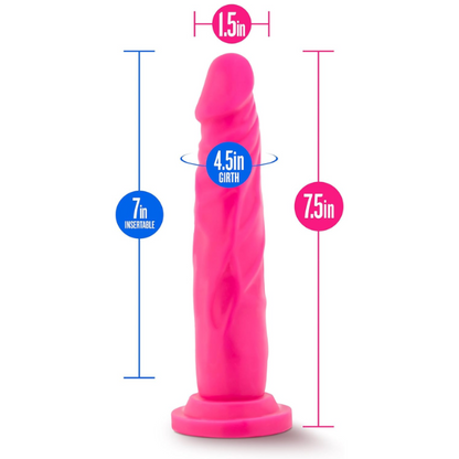 Dildo Dual Density Cock 7.5 Inch  - Neon Pink