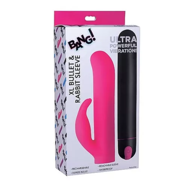 XL Silicone Bullet and Rabbit Sleeve- - Bala con funda de silicon de conejito