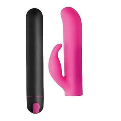 XL Silicone Bullet and Rabbit Sleeve- - Bala con funda de silicon de conejito