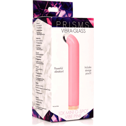 VIBRADOR PUNTO G 10X MINI XR VIDRIO ROSA - Mi tienda