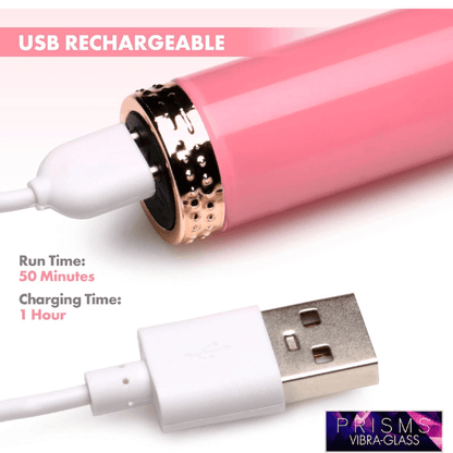 VIBRADOR PUNTO G 10X MINI XR VIDRIO ROSA - Mi tienda