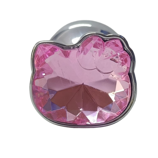 PLUG ACERO INOXIDABLE GATITO ROSA GRANDE