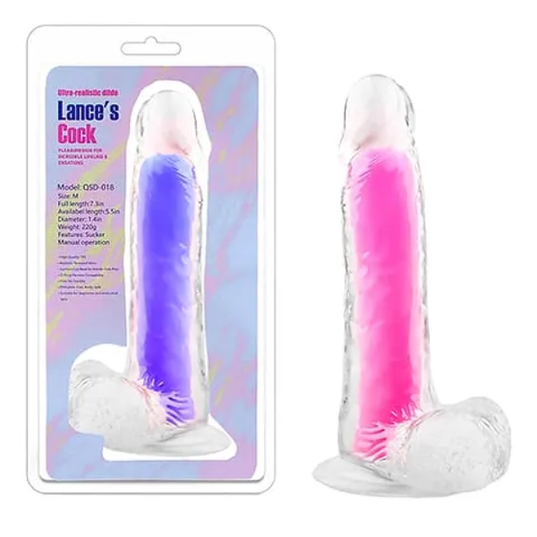 Dildo cristalino Neón Lance Rosa